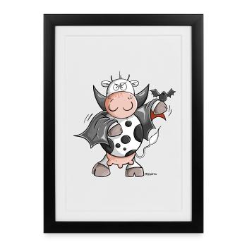 Dracula Kuh I Vampire Fun - Affiche encadrée (27 × 37 cm) - noir - Devant