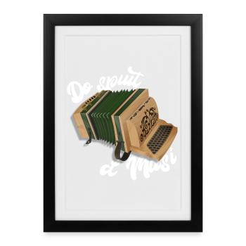 Harmonica - Do spuit d’Musi | ZiachON ! - Affiche encadrée (27 × 37 cm) - noir - Devant