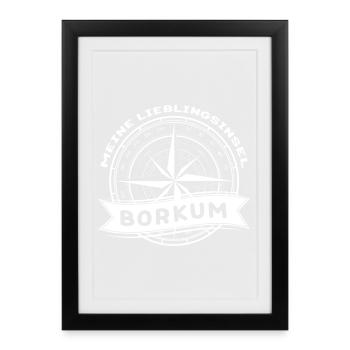 Borkum - Meine Lieblingsinsel - Gerahmtes Poster (27 × 37 cm) - Schwarz - Vorne