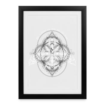 Insects Psychedelic Bug Pattern - Framed poster (27 × 37 cm) - black - Front