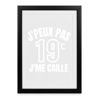 hiver, j'ai froid, je me caille, énergie - Affiche encadrée (27 × 37 cm) - noir - Devant