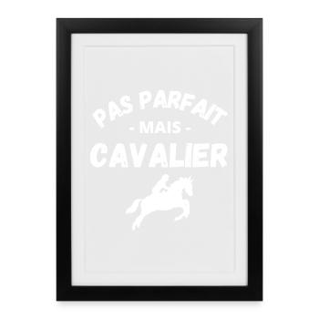 équitation, fan d'équitation, passionné de chevaux - Affiche encadrée (27 × 37 cm) - noir - Devant
