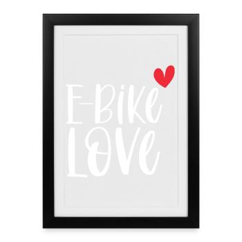 E-Bike Bike Vintage E Bike Batterie Cadeau - Affiche encadrée (27 × 37 cm) - noir - Devant