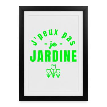 jardin, jardinage, fan de jardinage - Affiche encadrée (27 × 37 cm) - noir - Devant