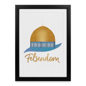 Jérusalem, Mont du Temple, Dôme du Rocher - Affiche encadrée (27 × 37 cm) - noir - Devant