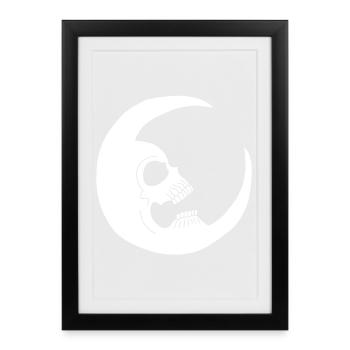 Crâne lunaire - Affiche encadrée (27 × 37 cm) - noir - Devant