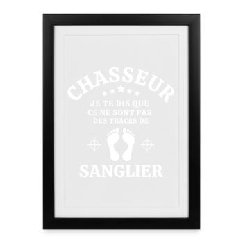 chasse, chasseur, anti-chasse - Affiche encadrée (27 × 37 cm) - noir - Devant