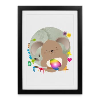 Painting cute Easter at Easter eggs - Framed poster (27 × 37 cm) - black - Front