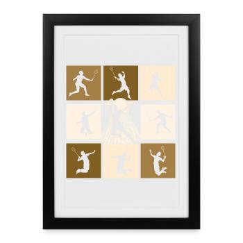 Badminton - Affiche encadrée (27 × 37 cm) - noir - Devant