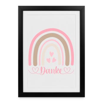 Erzieherin Danke Regenbogen - Gerahmtes Poster (27 × 37 cm) - Schwarz - Vorne