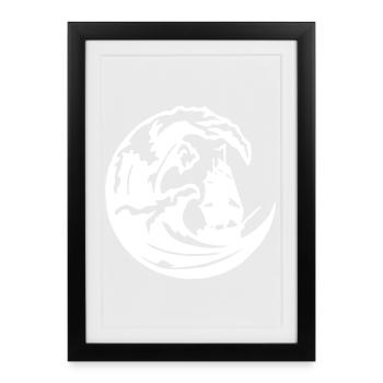 The Great White Wave - Framed poster (27 × 37 cm) - black - Front