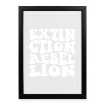 Extinction Rebellion Retro white - Framed poster (27 × 37 cm) - black - Front