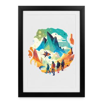 Voyage au centre de la Terre - Affiche encadrée (27 × 37 cm) - noir - Devant