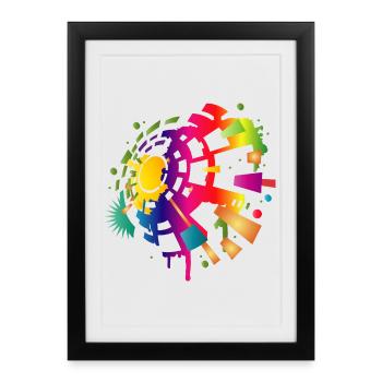 colorful sound symbol for the festival season - Framed poster (27 × 37 cm) - black - Front