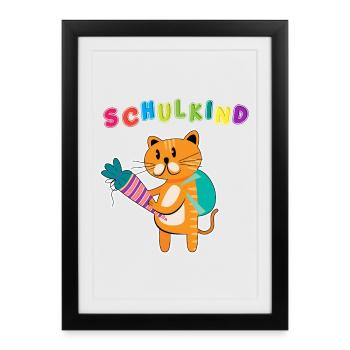 Schulkind Einschulung | Schulanfang ABC-Schütze - Gerahmtes Poster (27 × 37 cm) - Schwarz - Vorne