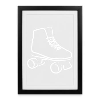 Roller Skates Drawing - Framed poster (27 × 37 cm) - black - Front