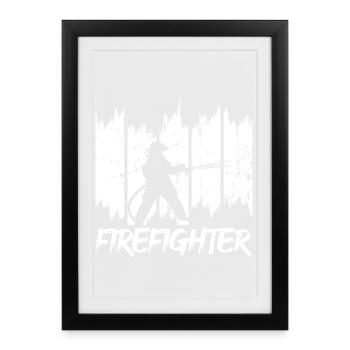 Feuerwehrmänner - Gerahmtes Poster (27 × 37 cm) - Schwarz - Vorne