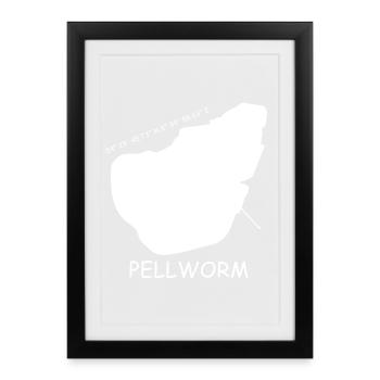 Pellworm Koordinaten - Gerahmtes Poster (27 × 37 cm) - Schwarz - Vorne