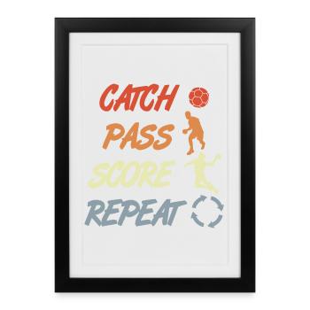 Handball Vintage Look - Affiche encadrée (27 × 37 cm) - noir - Devant
