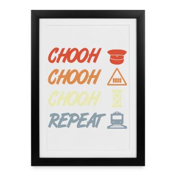Blague sur les chemins de fer - Affiche encadrée (27 × 37 cm) - noir - Devant