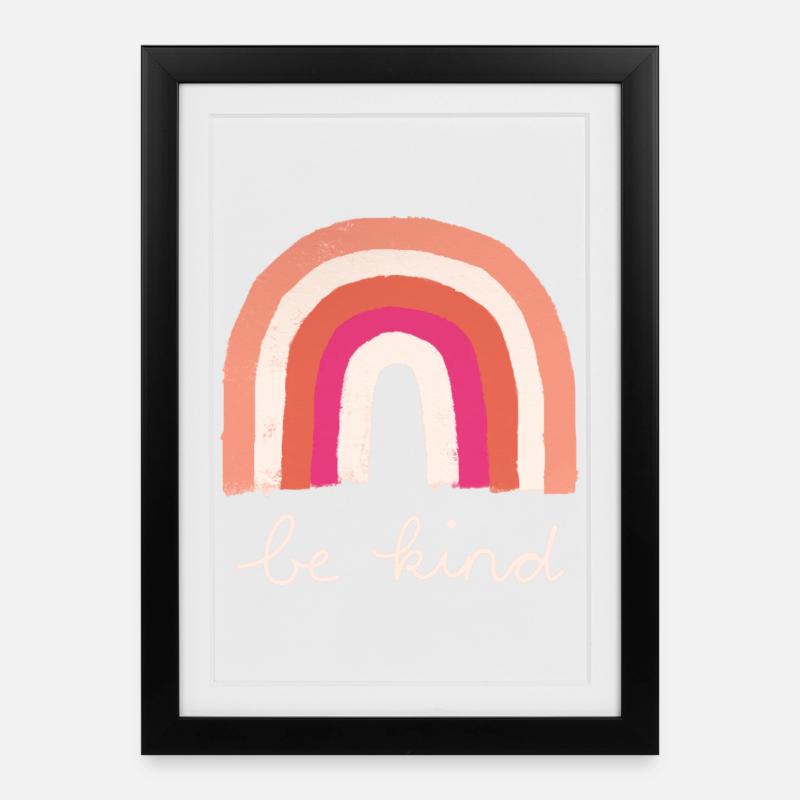 Be Kind Rainbow - Framed poster (27 × 37 cm) - black