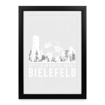 Koordinaten Bielefeld - Gerahmtes Poster (27 × 37 cm) - Schwarz - Vorne