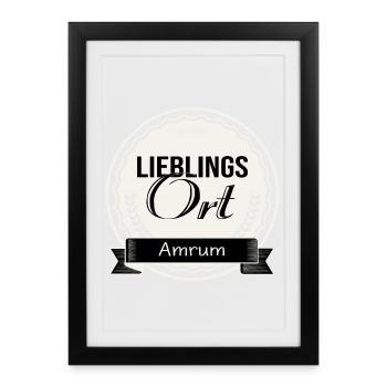 Lieblingsort Amrum - Gerahmtes Poster (27 × 37 cm) - Schwarz - Vorne