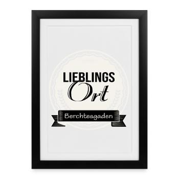 Lieblingsort Berchtesgaden - Gerahmtes Poster (27 × 37 cm) - Schwarz - Vorne