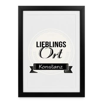 Lieblingsort Konstanz - Gerahmtes Poster (27 × 37 cm) - Schwarz - Vorne