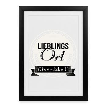 Lieblingsort Oberstdorf - Gerahmtes Poster (27 × 37 cm) - Schwarz - Vorne