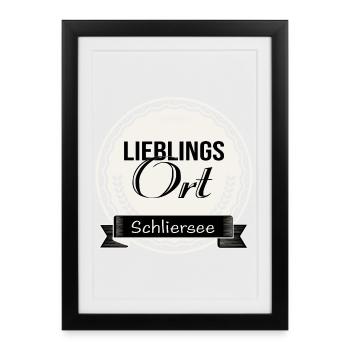 Lieblingsort Schliersee - Gerahmtes Poster (27 × 37 cm) - Schwarz - Vorne