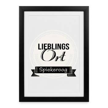 Lieblingsort Spiekeroog - Gerahmtes Poster (27 × 37 cm) - Schwarz - Vorne