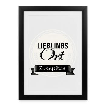 Lieblingsort Zugspitze - Gerahmtes Poster (27 × 37 cm) - Schwarz - Vorne