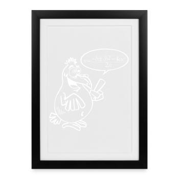 White Smart Bird - Framed poster (27 × 37 cm) - black - Front