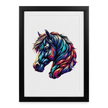 Horse - Framed poster (27 × 37 cm) - black - Front