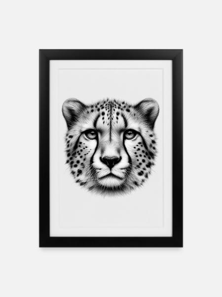 Cheetah - Framed poster (27 × 37 cm) - black