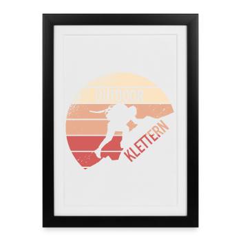 Outdoor Klettern - Gerahmtes Poster (27 × 37 cm) - Schwarz - Vorne