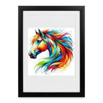 Horse - Framed poster (27 × 37 cm) - black - Front