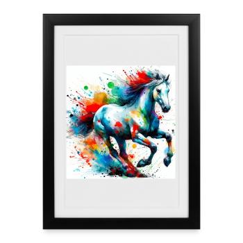 Horse - Framed poster (27 × 37 cm) - black - Front