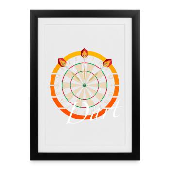 Dart - Gerahmtes Poster (27 × 37 cm) - Schwarz - Vorne