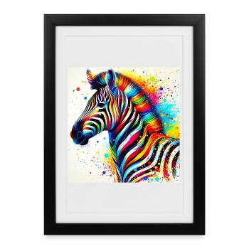 Zebra - Framed poster (27 × 37 cm) - black - Front