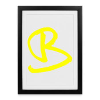 Buchstabe B - Gerahmtes Poster (27 × 37 cm) - Schwarz - Vorne