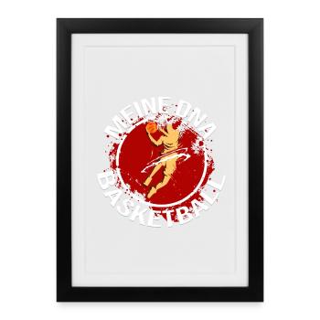 Mein DNA - Basketball - Gerahmtes Poster (27 × 37 cm) - Schwarz - Vorne