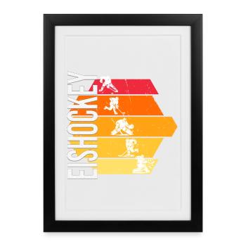 Eishockey - Gerahmtes Poster (27 × 37 cm) - Schwarz - Vorne