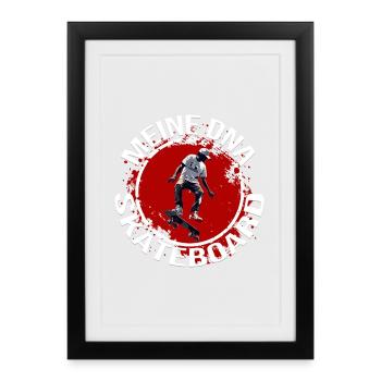 Meine DNA - Skateboard - Gerahmtes Poster (27 × 37 cm) - Schwarz - Vorne