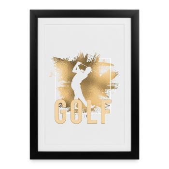Golfsport - Gerahmtes Poster (27 × 37 cm) - Schwarz - Vorne