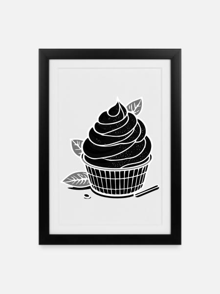 Matcha IceCream - Gerahmtes Poster (27 × 37 cm) - Schwarz