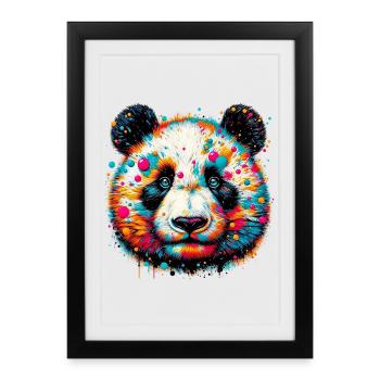 Panda - Affiche encadrée (27 × 37 cm) - noir - Devant