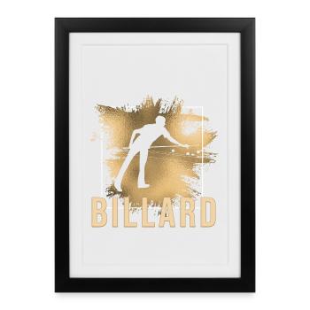 Billard - Gerahmtes Poster (27 × 37 cm) - Schwarz - Vorne