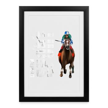 Eins mit dem Sport - Reiten - Gerahmtes Poster (27 × 37 cm) - Schwarz - Vorne